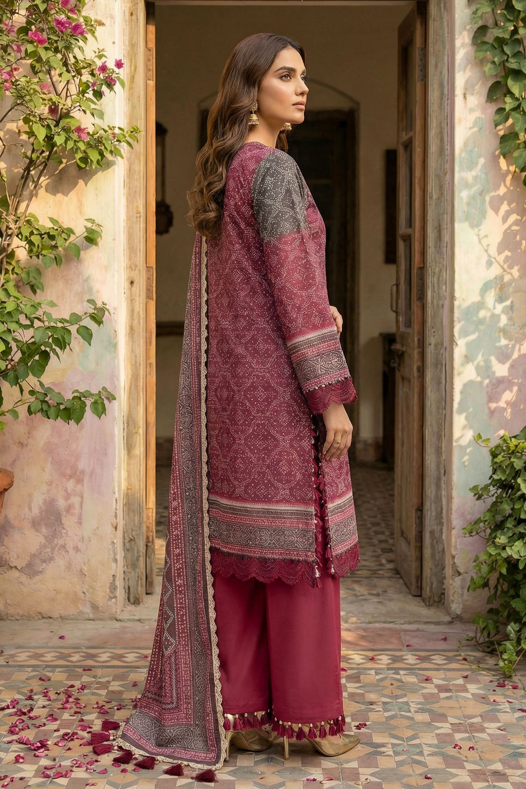 Cordovan 3 Piece Unstitched Premium Printed Lawn Suit - Jacquard Wirsa By Zainab Collection Summer 2026