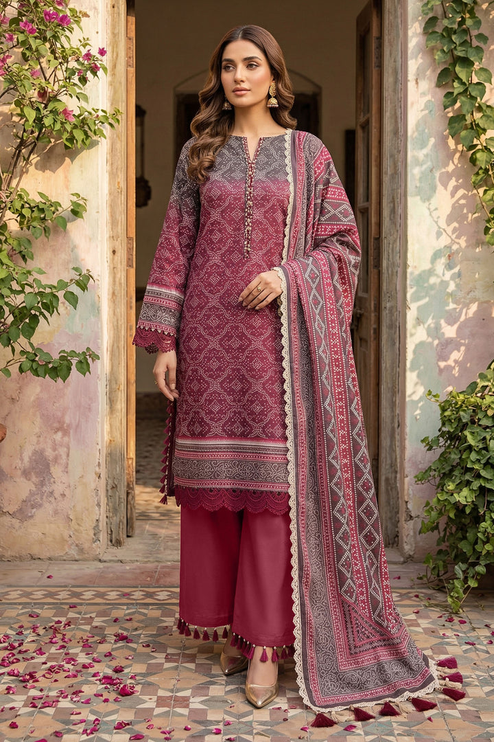 Cordovan 3 Piece Unstitched Premium Printed Lawn Suit - Jacquard Wirsa By Zainab Collection Summer 2026
