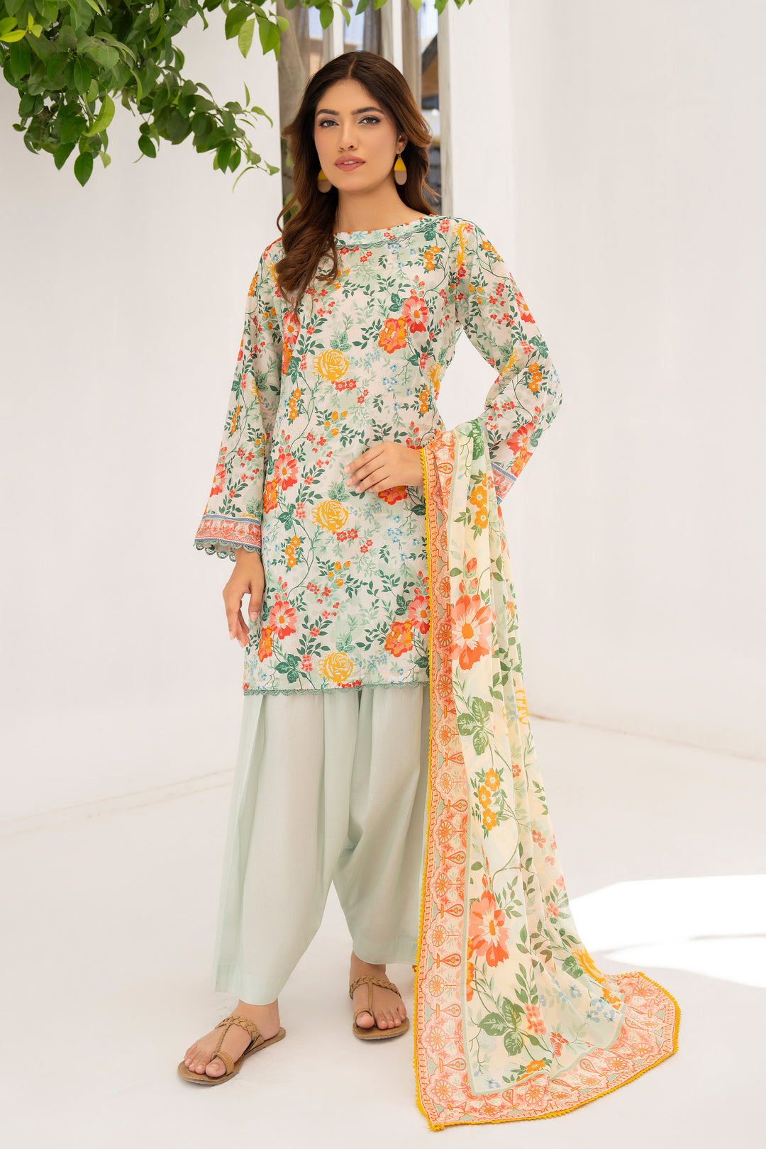 Cyan 3 Piece Unstitched Premium Lawn - SU25V5-S7 - JACQUARD CLOTHING