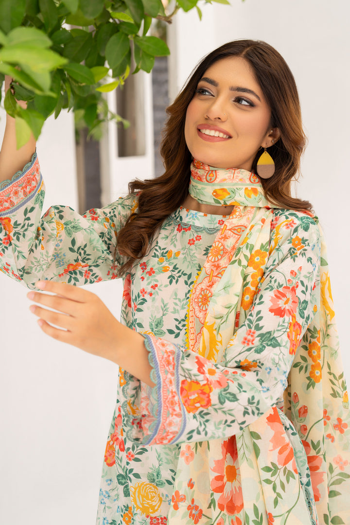 Cyan 3 Piece Unstitched Premium Lawn - SU25V5-S7 - JACQUARD CLOTHING