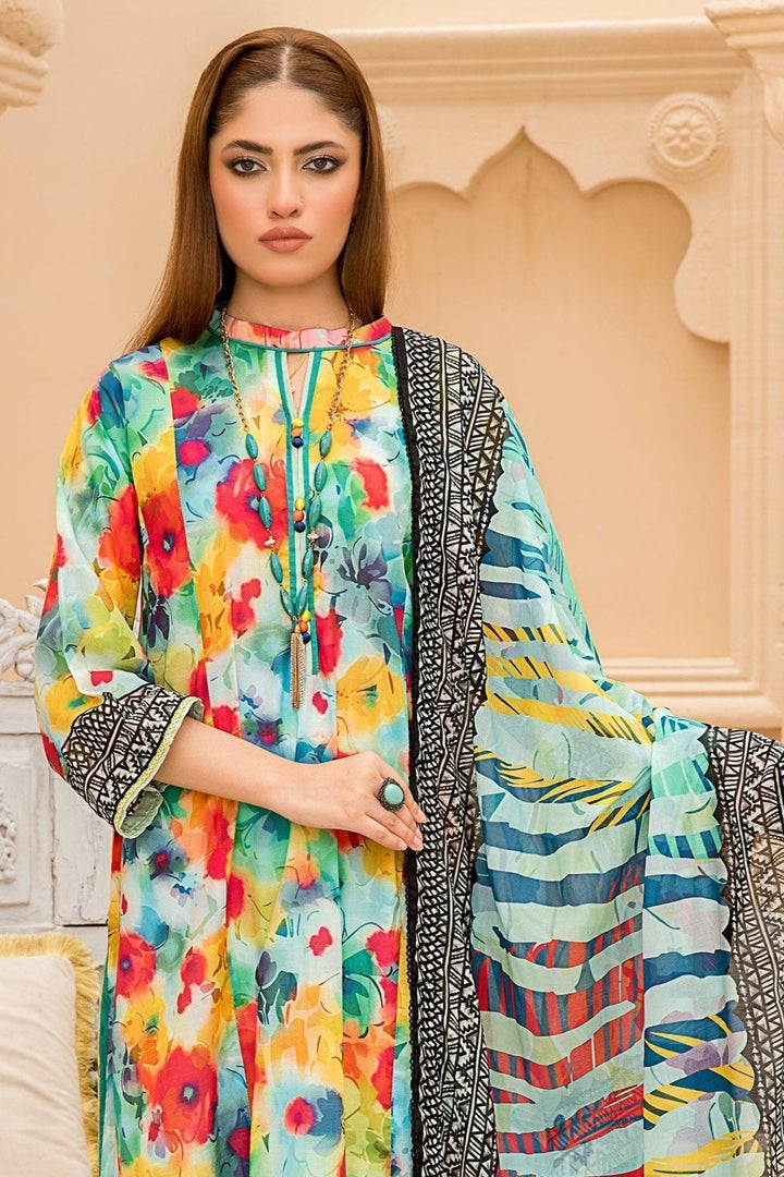Cyan Lawn 3 Piece Unstitched - Jacquard Clothing