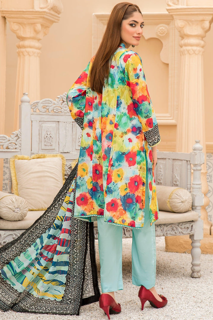 Cyan Lawn 3 Piece Unstitched - Jacquard Clothing