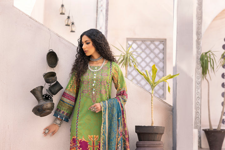 AKS COLLECTION / 3PC / PRINTED EMBROIDERED LAWN UNSTITCHED BY JACQUARD CLOTHING