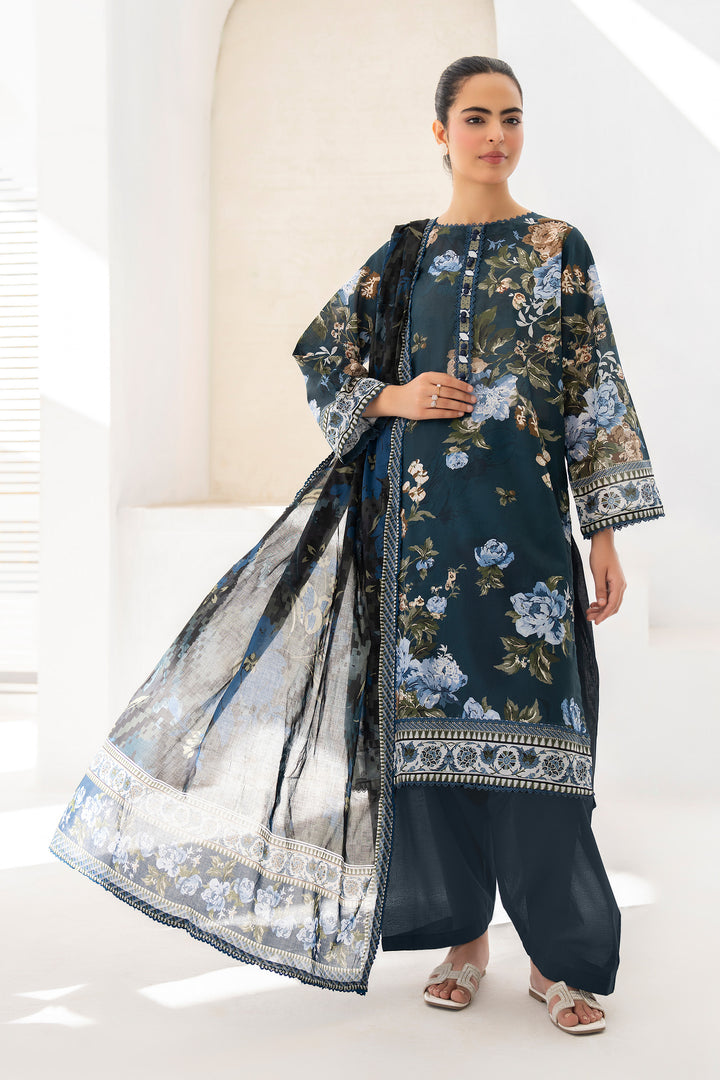 Dark Gray 3 Piece Unstitched Premium Lawn - SU25V8-S10 - JACQUARD CLOTHING