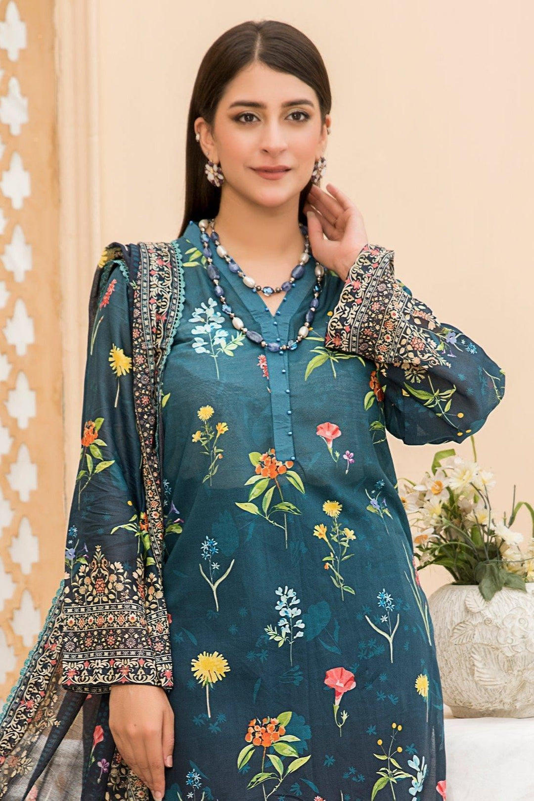 Dark Green Lawn 3 Piece Unstitched - Jacquard Clothing