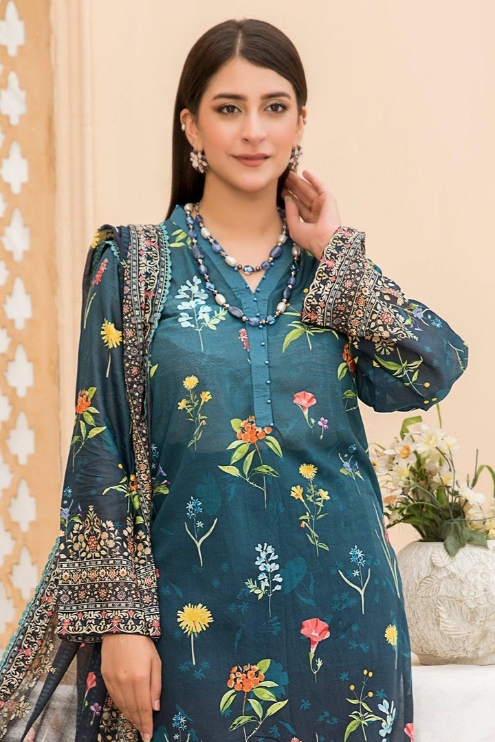 Dark Green Lawn 3 Piece Unstitched - Jacquard Clothing