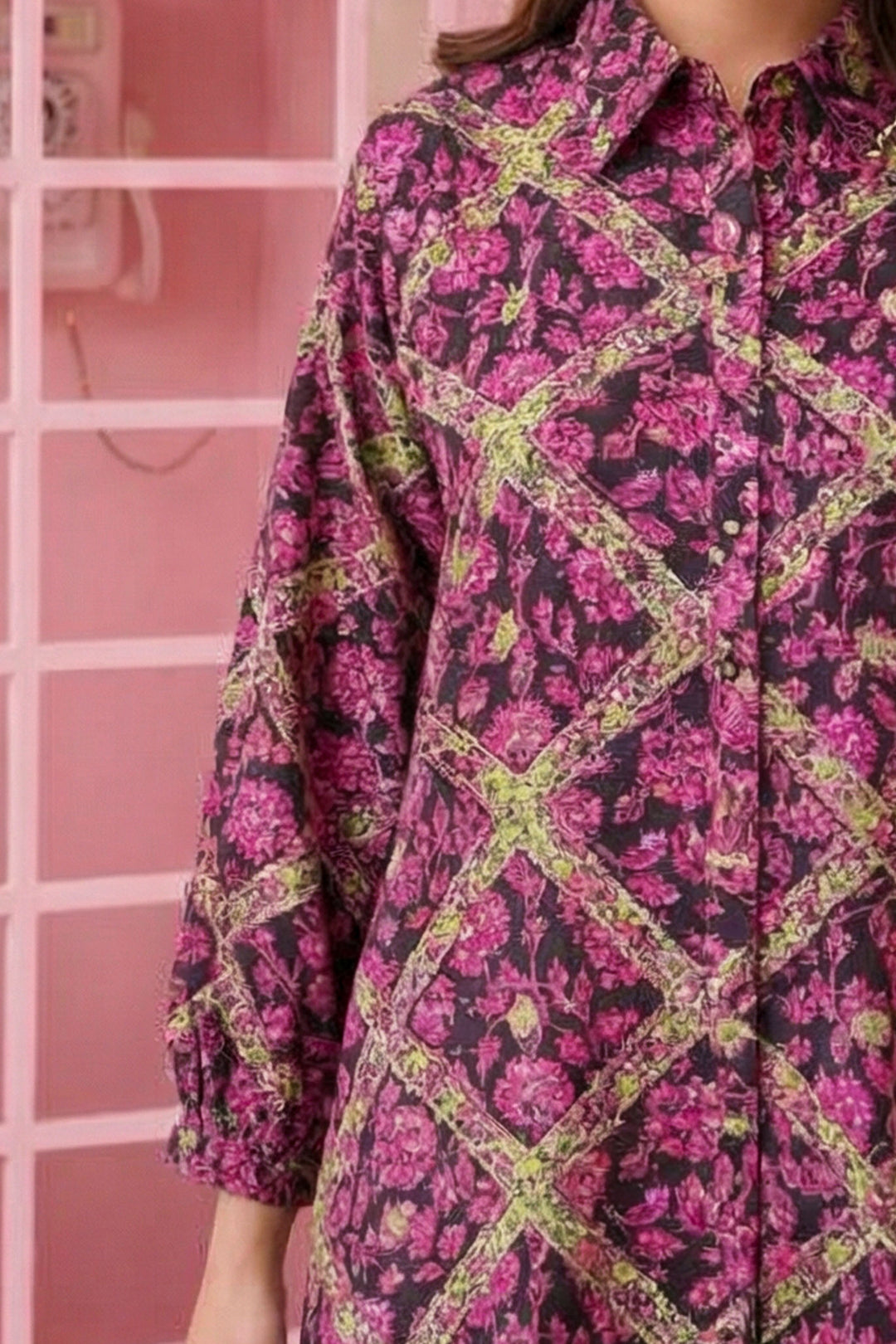 Dark Raspberry 2 Pc Unstitched Printed Cambric Co-Ord Set