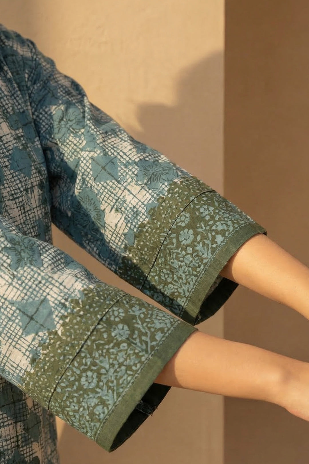 Dark Tan 2 Pc Unstitched Printed Cambric Co-Ord Set