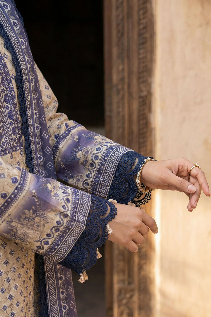 Desert Sand 3 Piece Unstitched Premium Printed Lawn Suit - Jacquard Wirsa By Zainab Collection Summer 2026