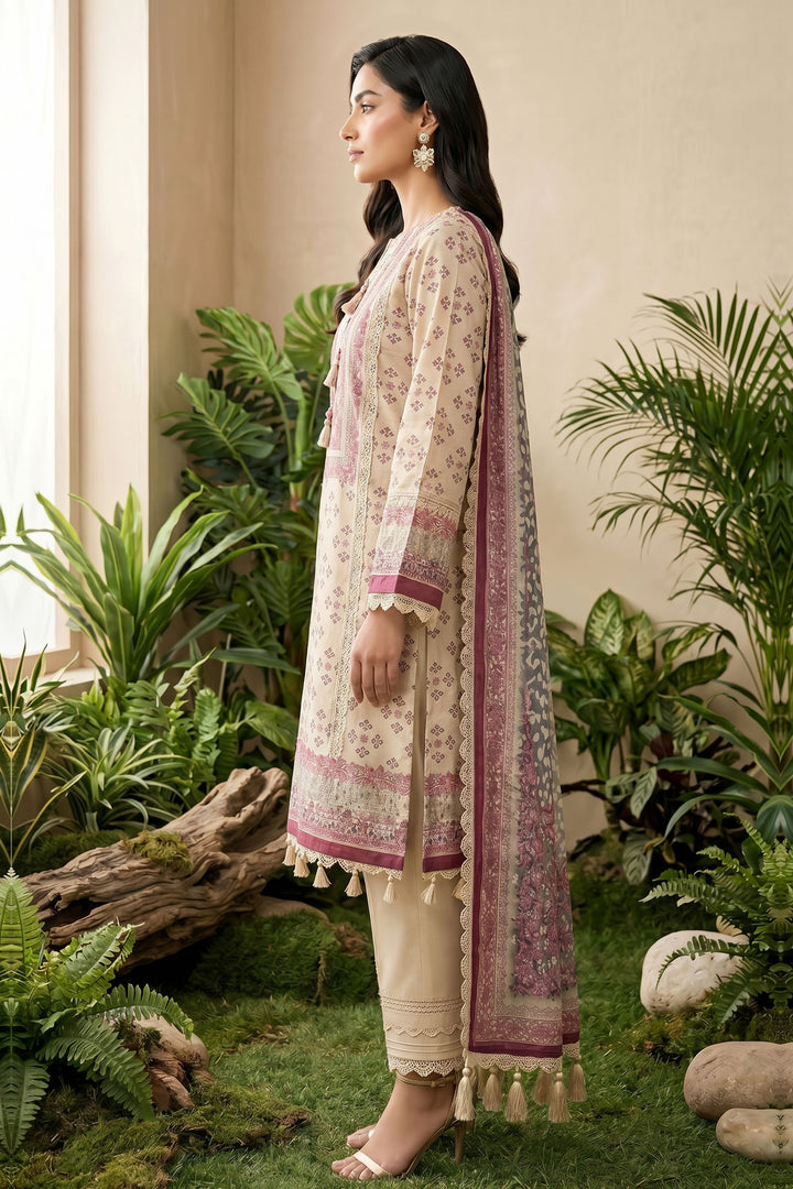Desert Sand 3 Piece Unstitched Premium Printed Lawn Suit By Jacquard Clothing Summer 2026 Hania Manahil Collection