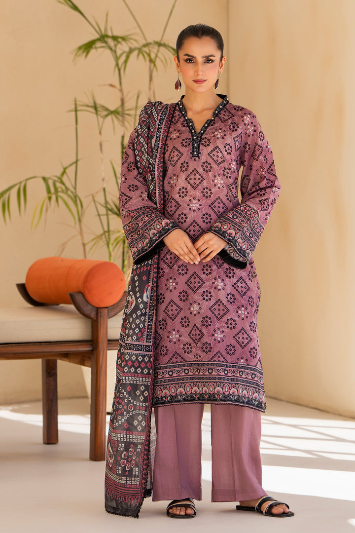 Dusky Rose 3 Piece Unstitched Premium Lawn - SU25V4-S1 - JACQUARD CLOTHING