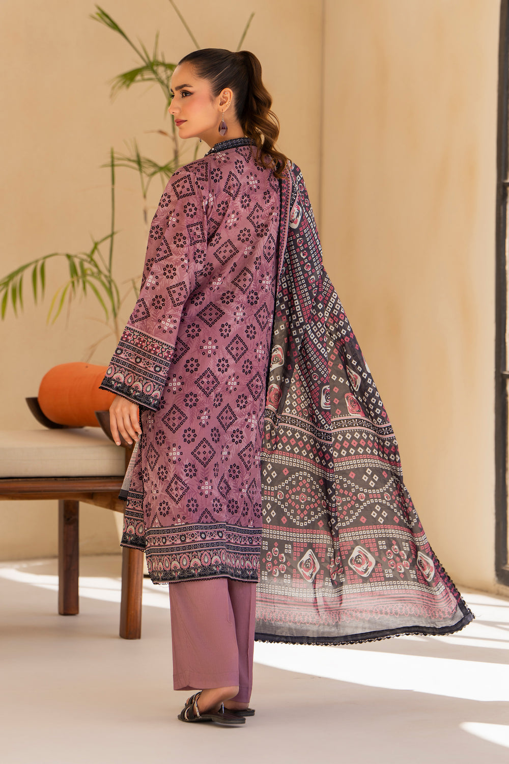 Dusky Rose 3 Piece Unstitched Premium Lawn - SU25V4-S1 - JACQUARD CLOTHING