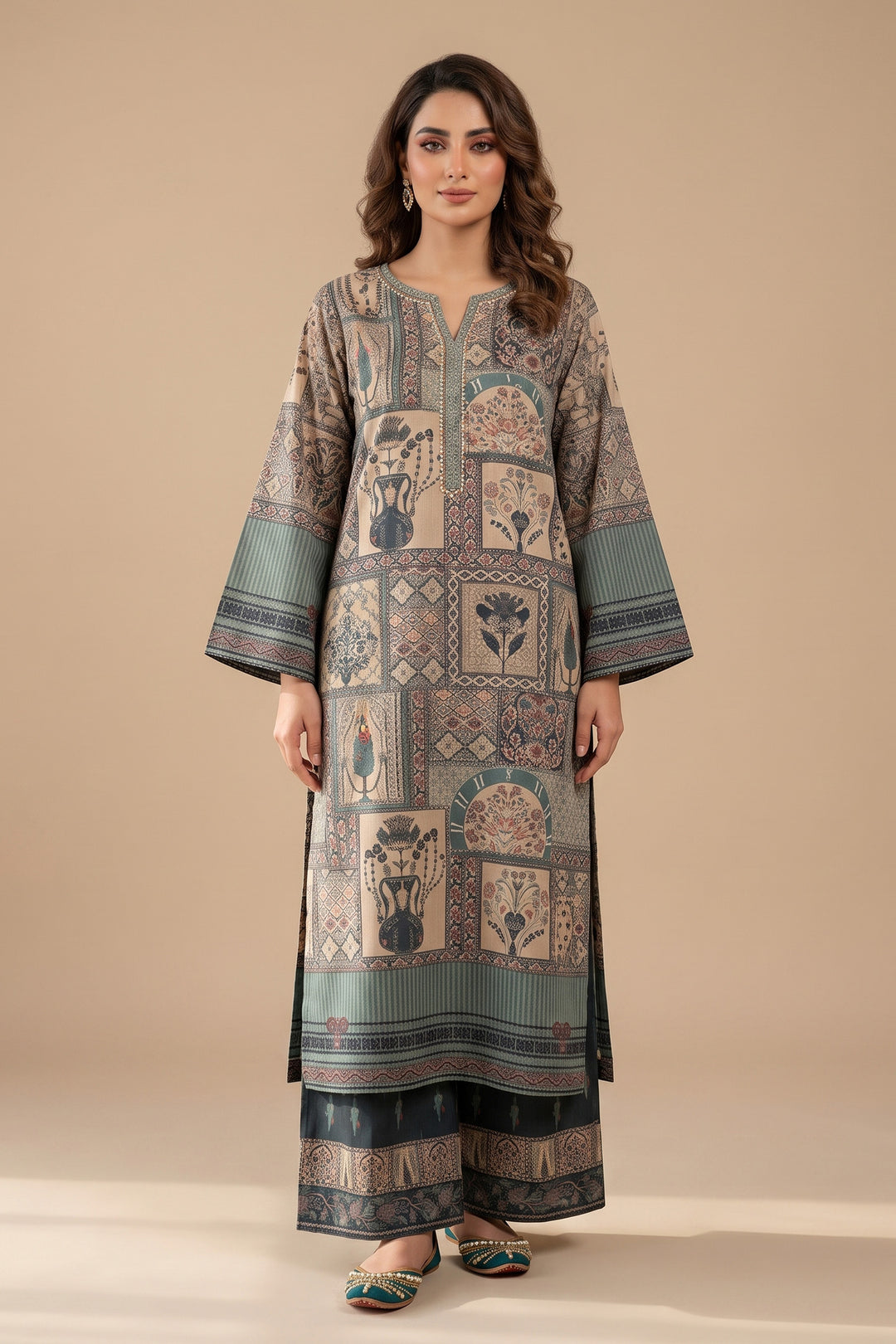 Feldgrau 2 Piece Unstitched Printed Cambric Co-Ord Set
