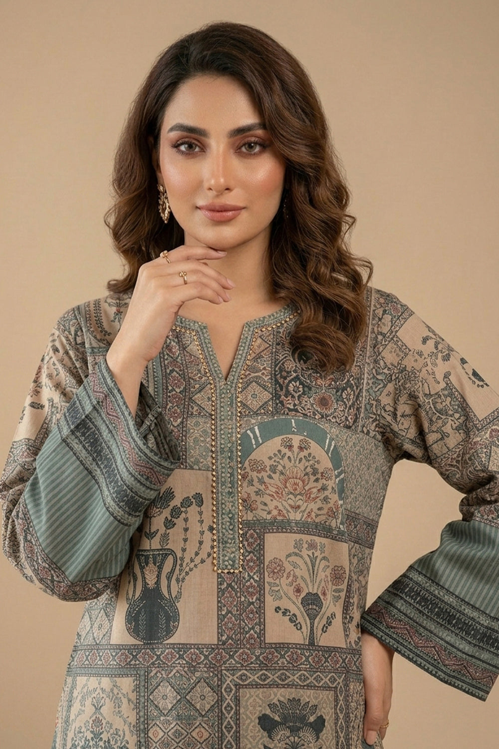 Feldgrau 2 Piece Unstitched Printed Cambric Co-Ord Set