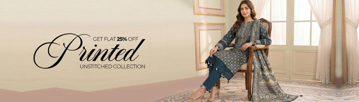 Flat 25% OFF on Printed Unstitched Collection - Jacquard Clothing