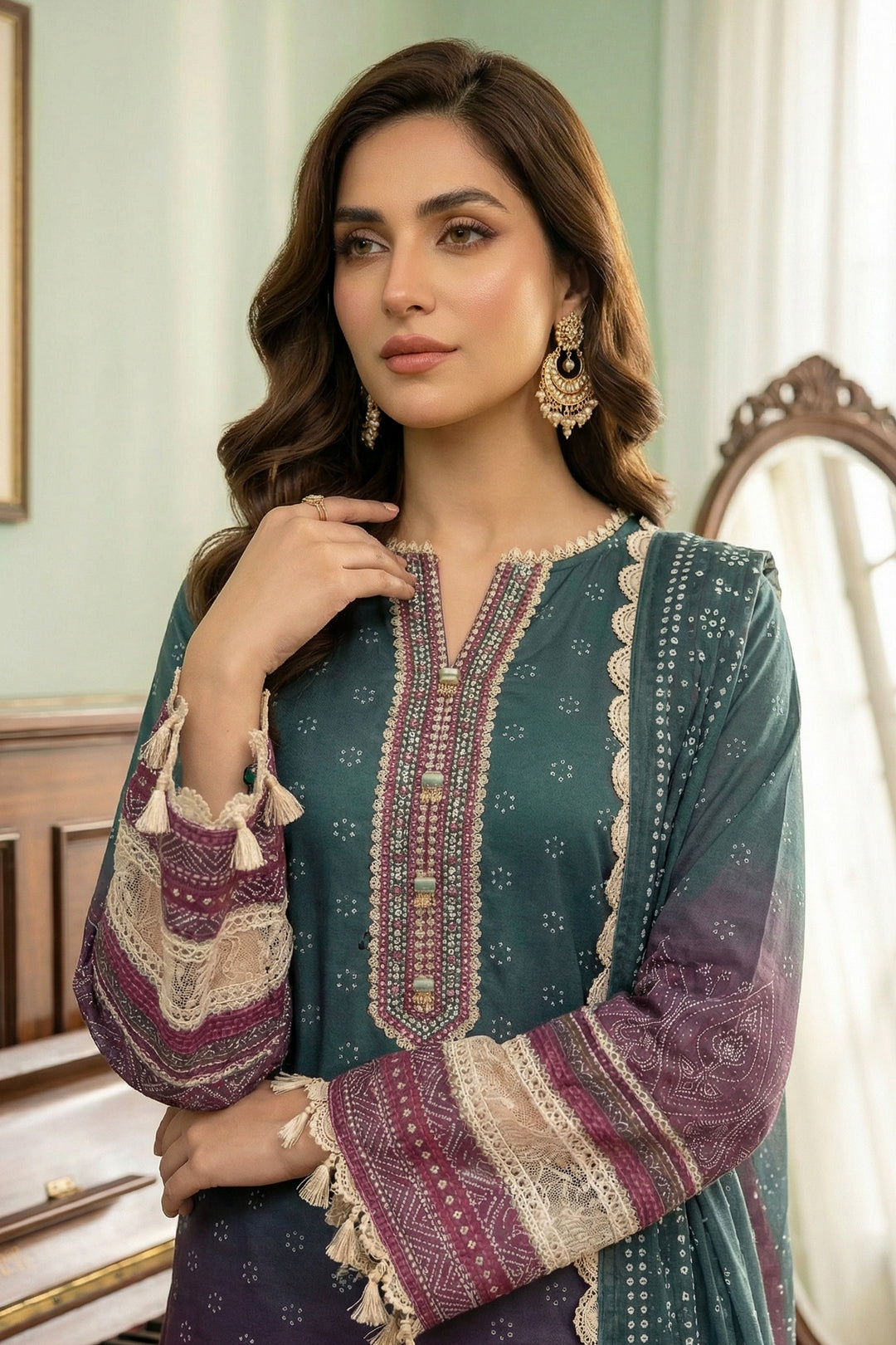 Gradient 3 Piece Unstitched Premium Printed Lawn Suit - Jacquard Soha Afreen Summer 2026 Collection