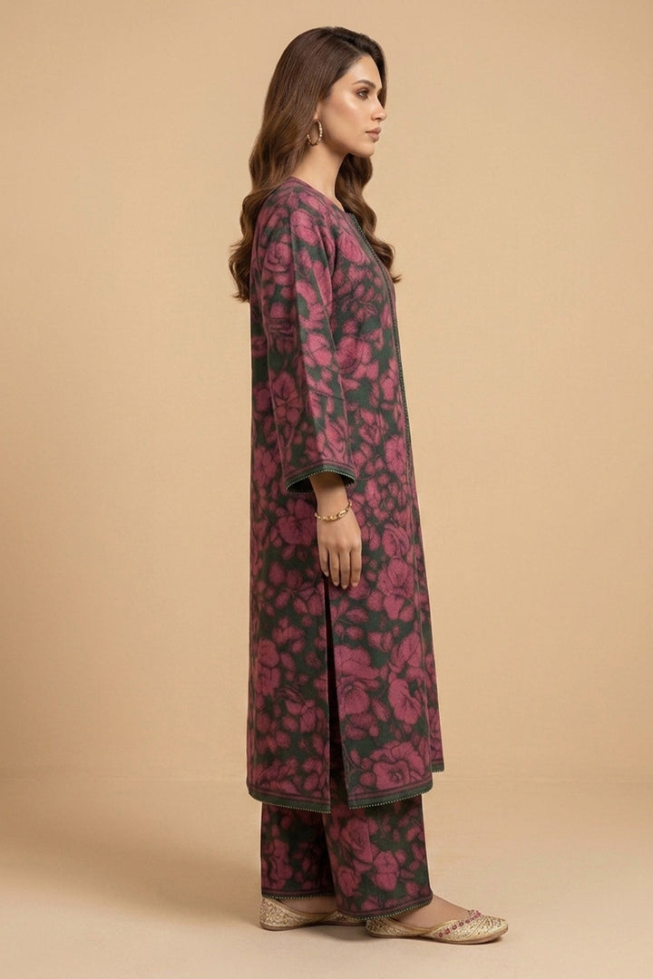 Green 2 Piece Unstitched Printed Cambric Co-Ord Set