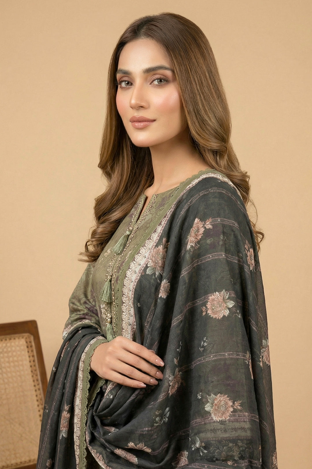 Green 3 Piece Unstitched Premium Printed Lawn Suit By Jacquard Clothing Summer Collection 2026