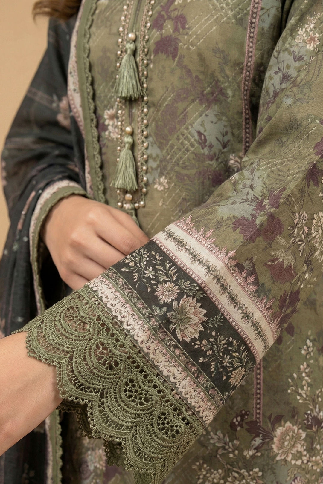 Brown 3 Piece Unstitched Premium Printed Lawn Suit By Jacquard Clothing Summer Collection 2026