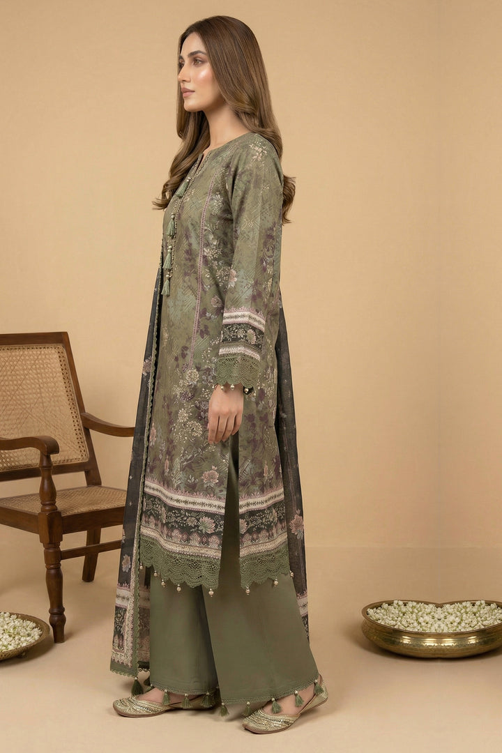 Green 3 Piece Unstitched Premium Printed Lawn Suit By Jacquard Clothing Summer Collection 2026