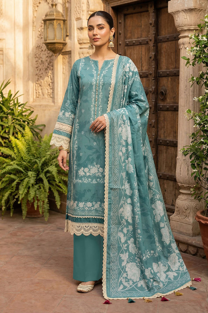 Hooker Green 3 Piece Unstitched Premium Printed Lawn