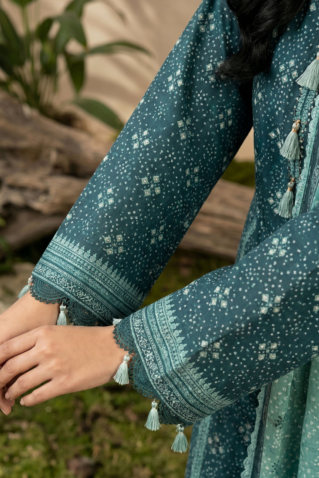 Jungle Green 3 Piece Unstitched Premium Printed Lawn Suit By Jacquard Clothing Summer 2026 Hania Manahil Collection