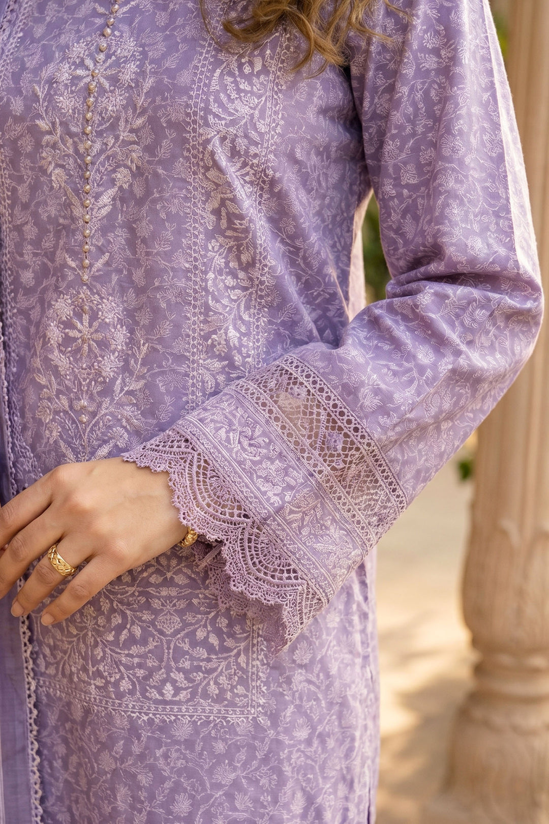 Lavender 3 Piece Unstitched Premium Printed Lawn