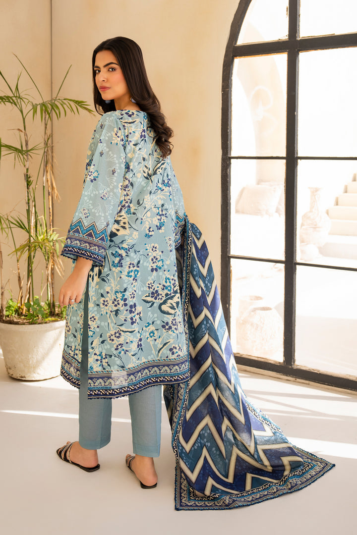 Light Blue 3 Piece Unstitched Premium Lawn - SU25V6-S4 - JACQUARD CLOTHING