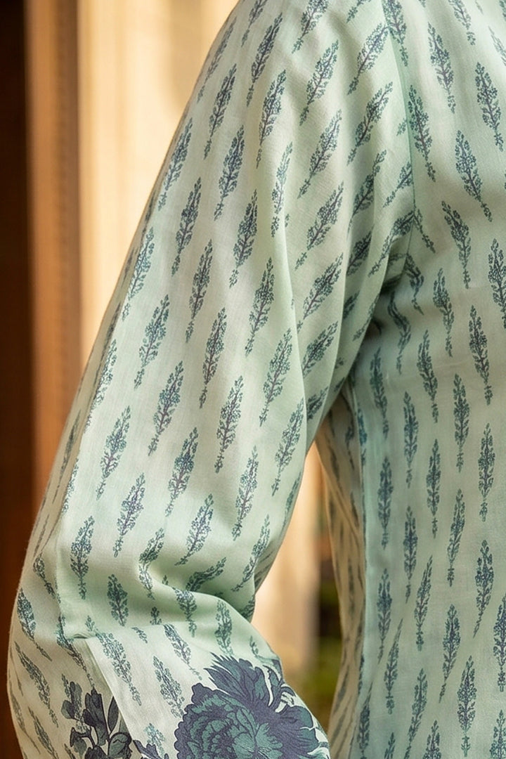 Light Green 3 Piece Unstitched Premium Printed Lawn