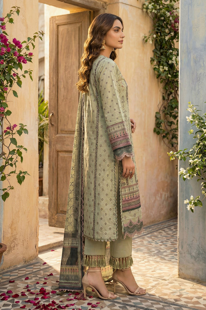 Light Green 3 Piece Unstitched Premium Printed Lawn Suit - Jacquard Wirsa By Zainab Collection Summer 2026