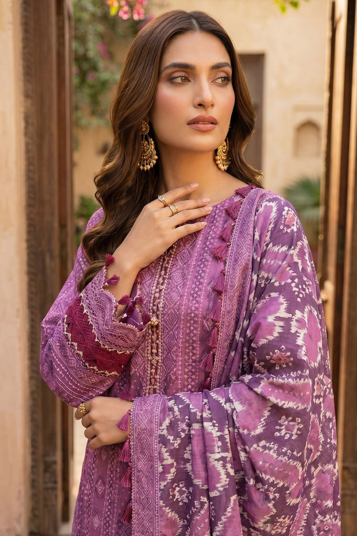Mulberry Pink 3 Piece Unstitched Premium Printed Lawn