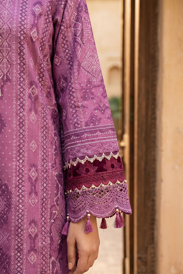 Mulberry Pink 3 Piece Unstitched Premium Printed Lawn