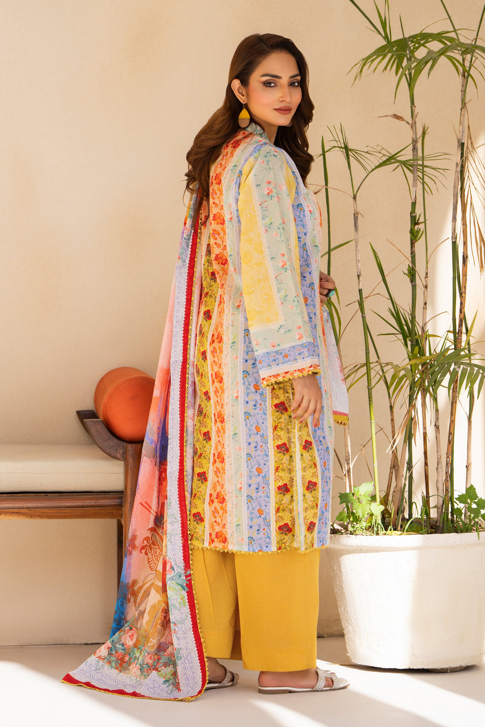 Mustard 3 Piece Unstitched Premium Lawn - SU25V2-S8 - JACQUARD CLOTHING
