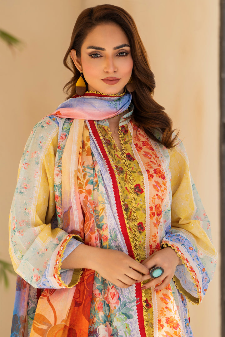 Mustard 3 Piece Unstitched Premium Lawn - SU25V2-S8 - JACQUARD CLOTHING