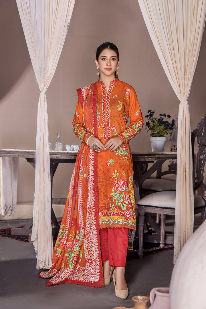 3 PCS UNSTITCHED-DIGITAL PRINTED KHADDAR SUIT WINTER 23 BY JACQUARD CLOTHING