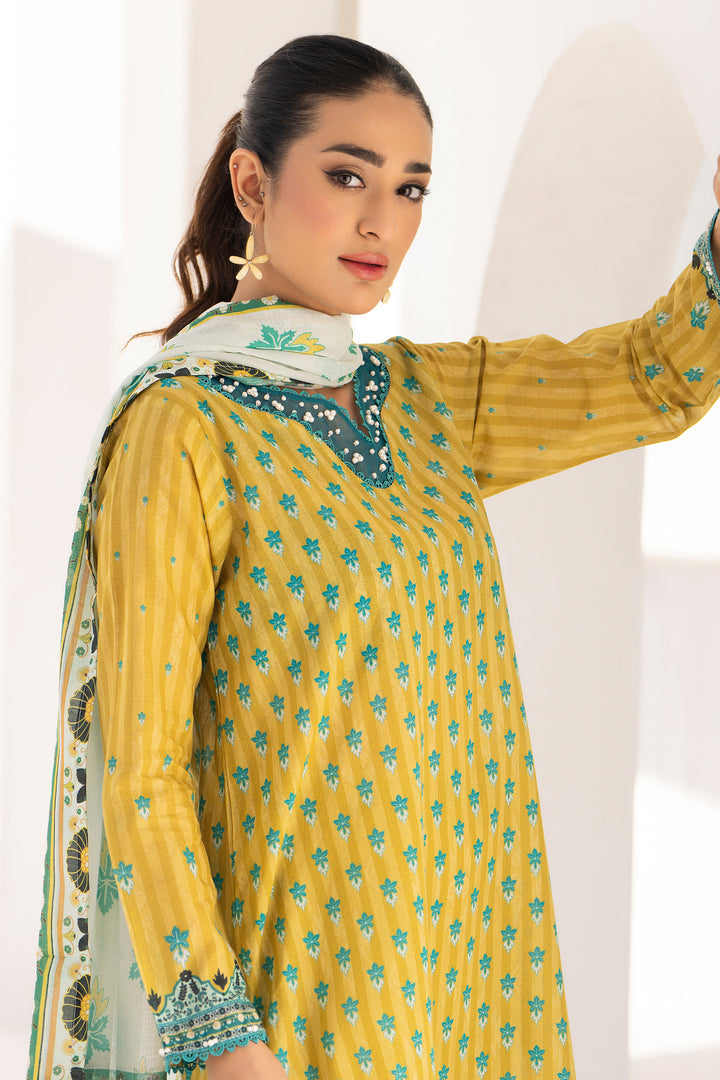 Ochre 3 Piece Unstitched Premium Lawn - SU25V5-S3 - JACQUARD CLOTHING