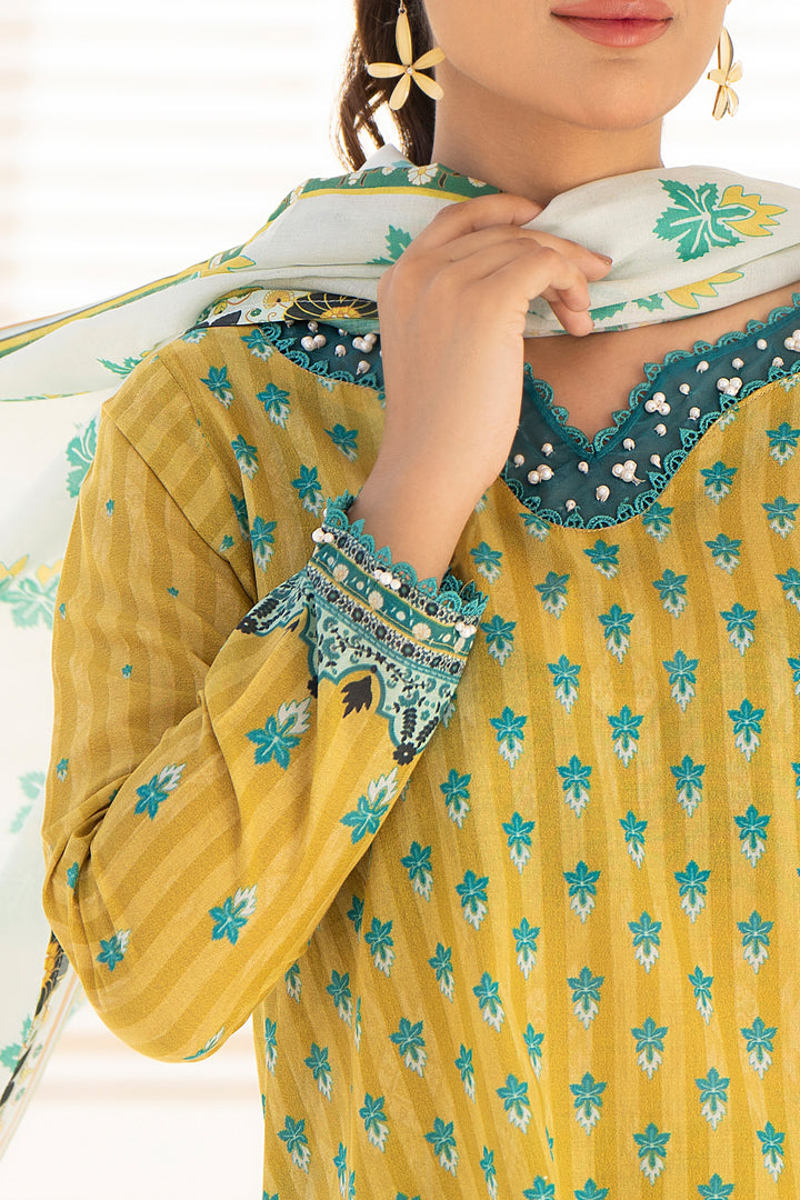 Ochre 3 Piece Unstitched Premium Lawn - SU25V5-S3 - JACQUARD CLOTHING