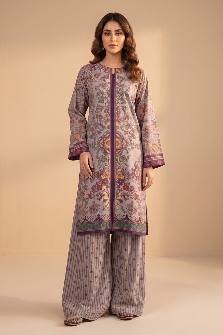 Old Lavender 2 Piece Unstitched Printed Cambric Co-Ord Set