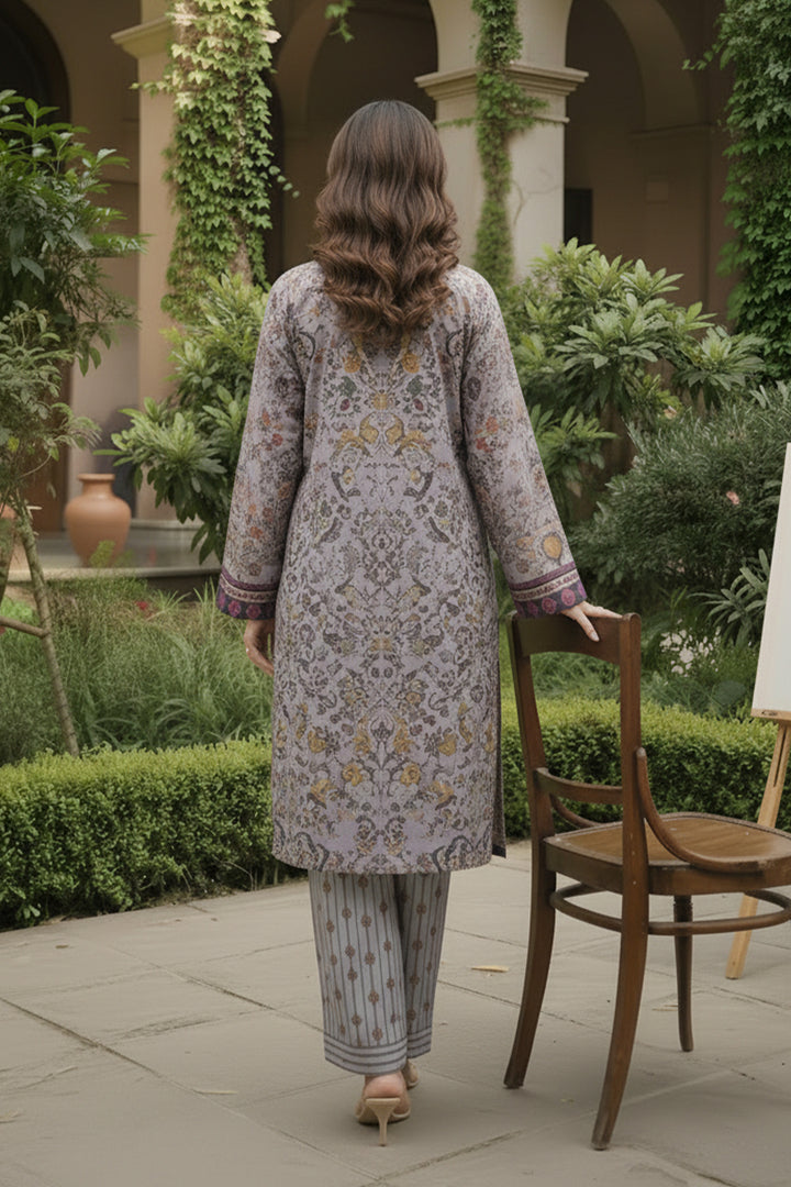 Old Lavender 2 Pc Unstitched Printed Cambric Co-Ord Set