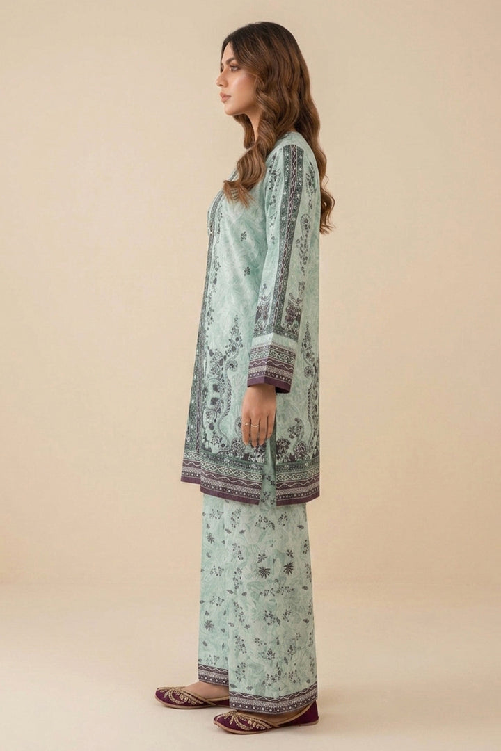 Pale Green 2 Piece Unstitched Printed Cambric Co-Ord Set