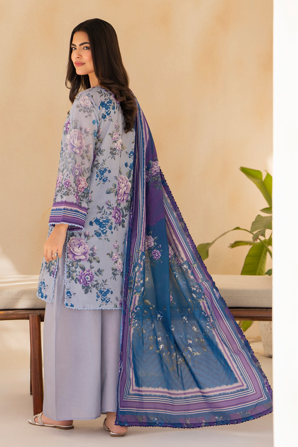Pastel 3 Piece Unstitched Premium Lawn - SU25V1-S6 - JACQUARD CLOTHING