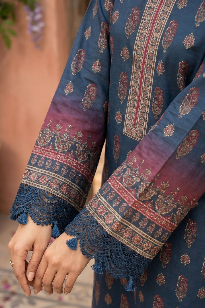 Persian Blue 3 Piece Unstitched Premium Printed Lawn