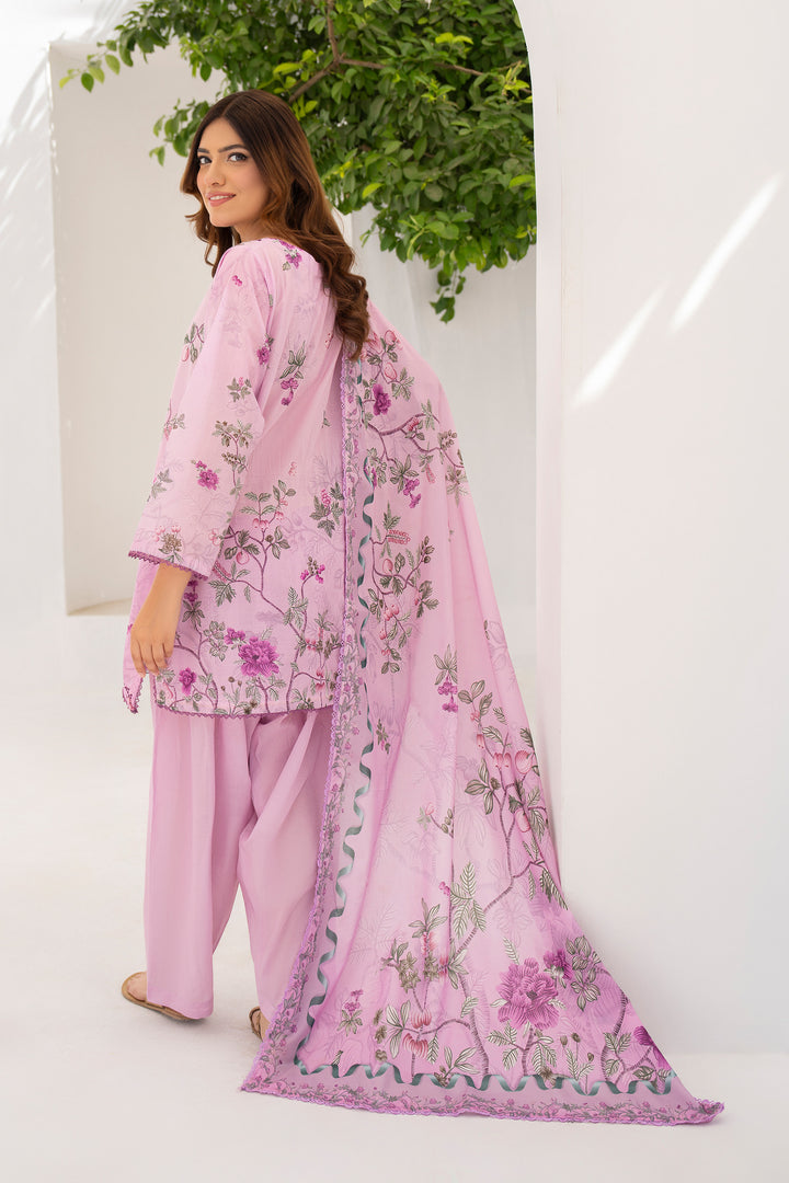 Pink 3 Piece Unstitched Premium Lawn - SU25V9-S10 - JACQUARD CLOTHING