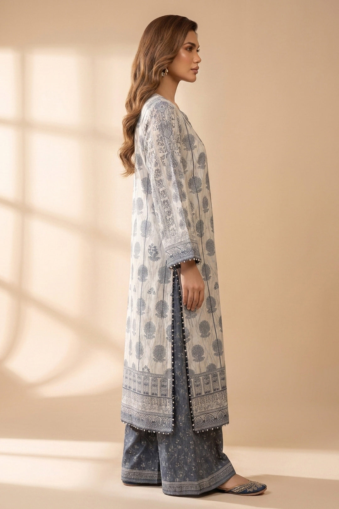 Platinum 2 Piece Unstitched Printed Cambric Co-Ord Set