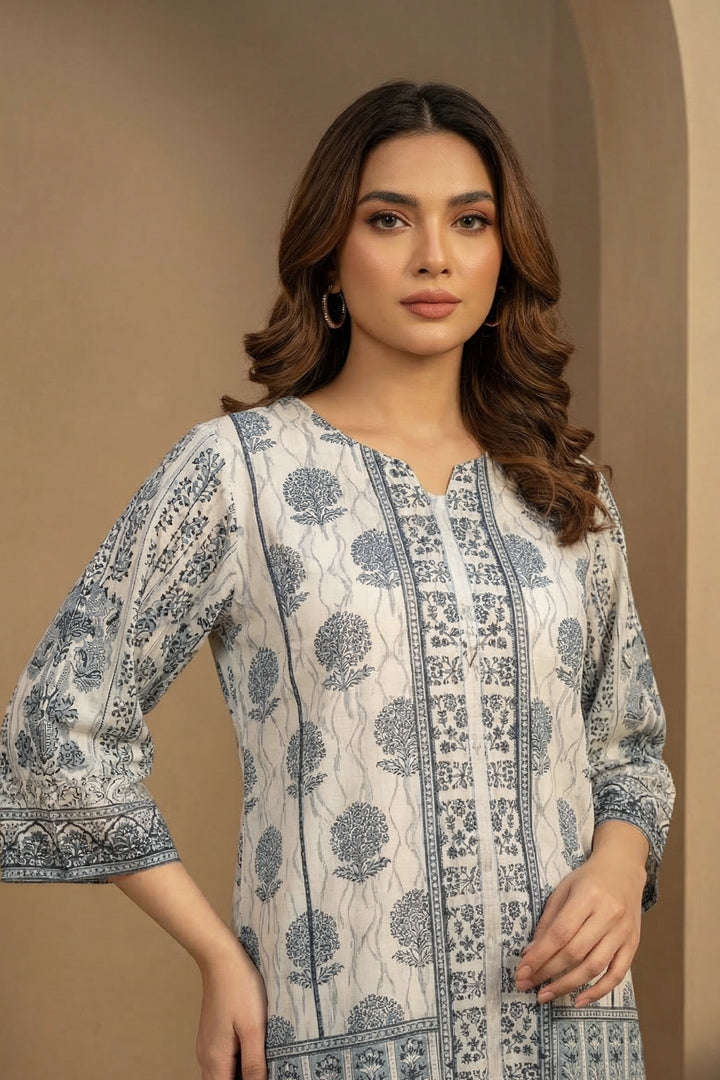 Platinum 2 Pc Unstitched Printed Cambric Co-Ord Set