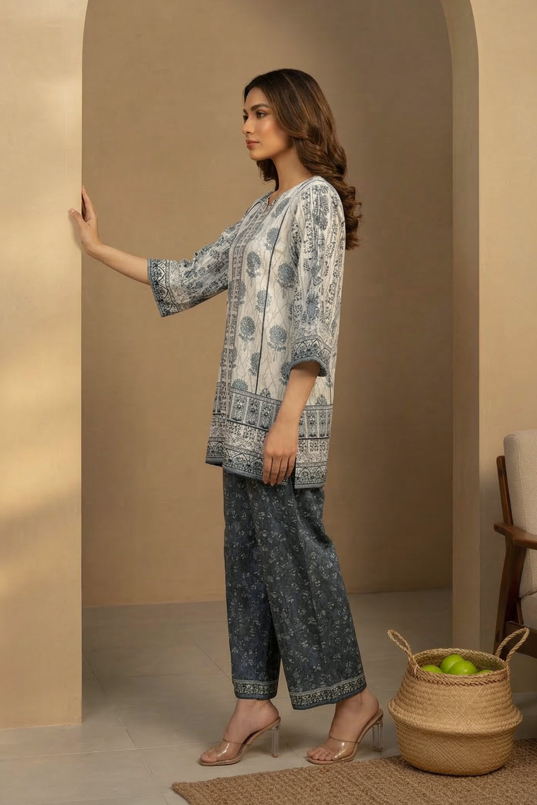 Platinum 2 Pc Unstitched Printed Cambric Co-Ord Set