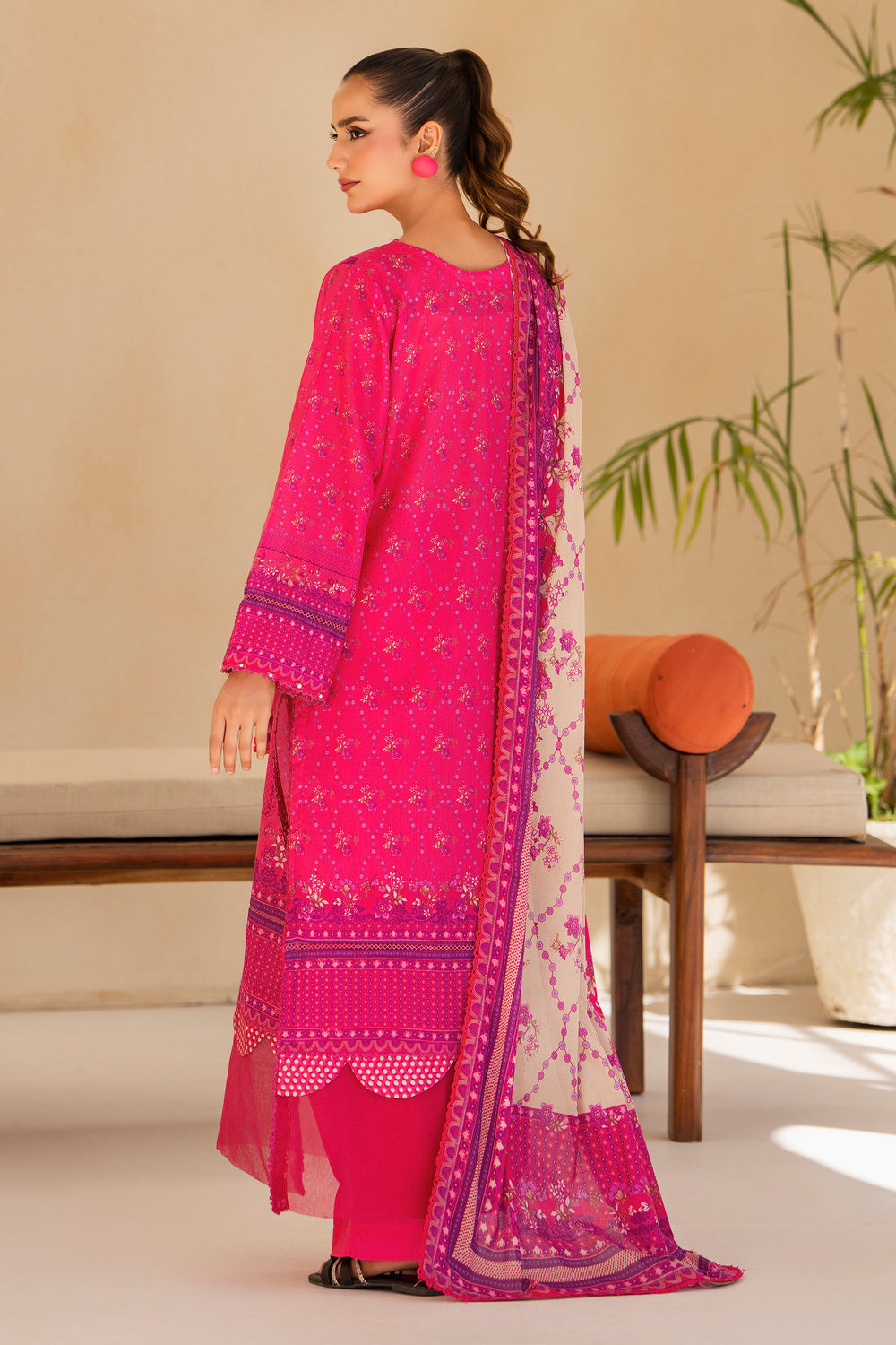 Raspberry 3 Piece Unstitched Premium Lawn - SU25V1-S10 - JACQUARD CLOTHING