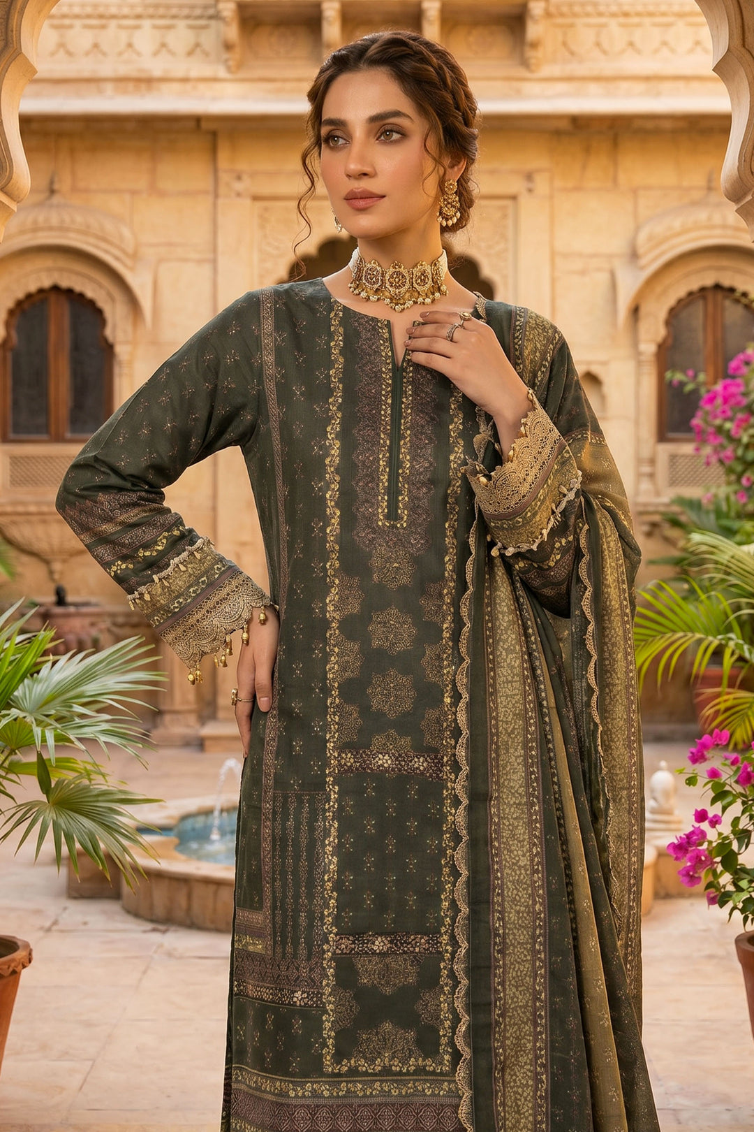 Rifle 3 Piece Unstitched Premium Printed Lawn Suit By Jacquard Clothing Safa Iman Summer Collection
