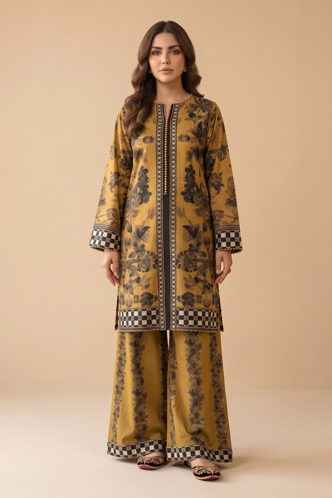 Satin Sheen 2 Piece Unstitched Printed Cambric Co-Ord Set