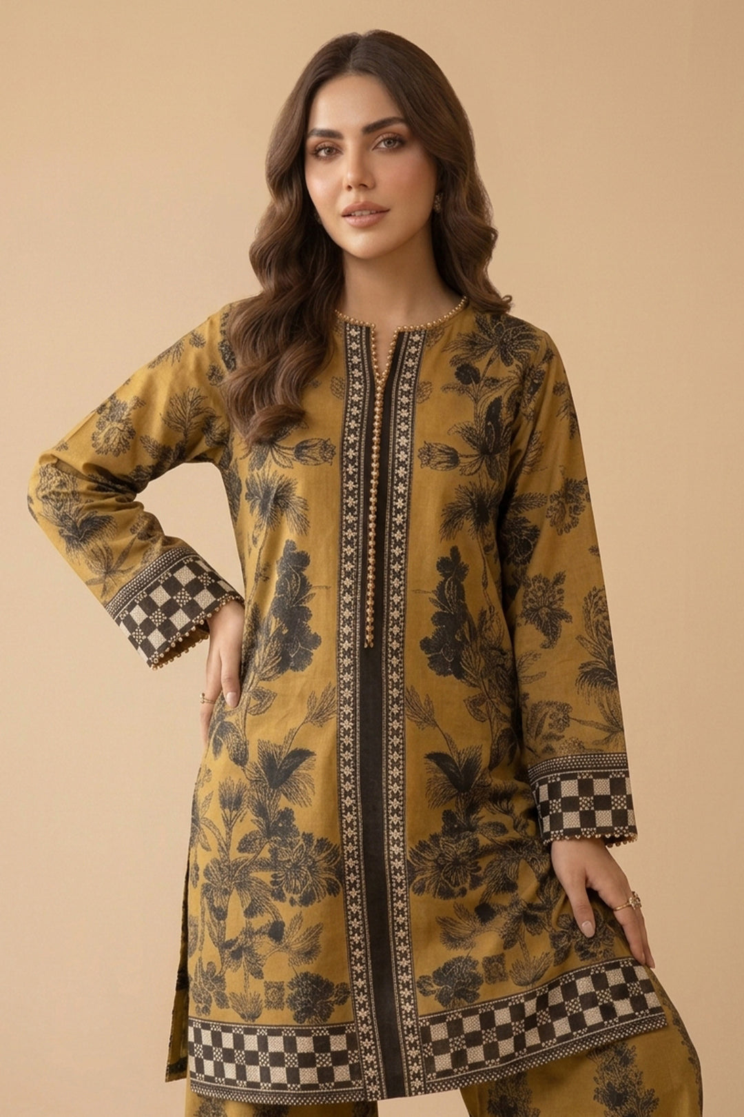 Satin Sheen 2 Piece Unstitched Printed Cambric Co-Ord Set